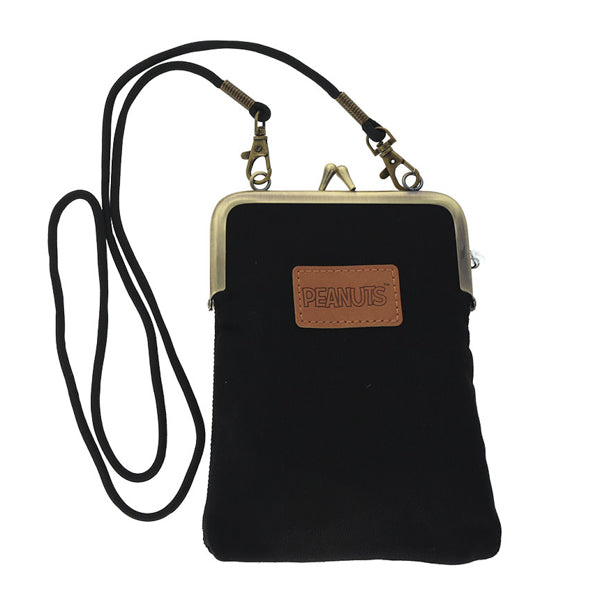 スヌーピー 畳刺繍縦型ペンポーチ がま口 (ハウス/NewLifeCollection)