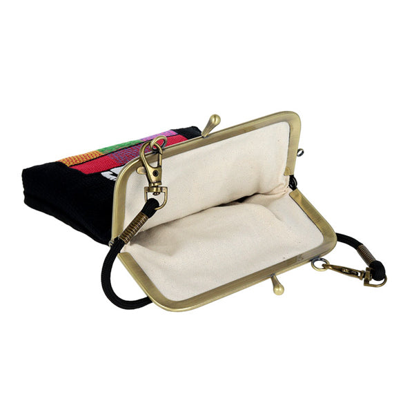 スヌーピー 畳刺繍縦型ペンポーチ がま口 (ハウス/NewLifeCollection)