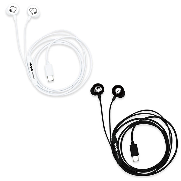 スヌーピー リモコンマイク付き USB Type-C ステレオイヤホン