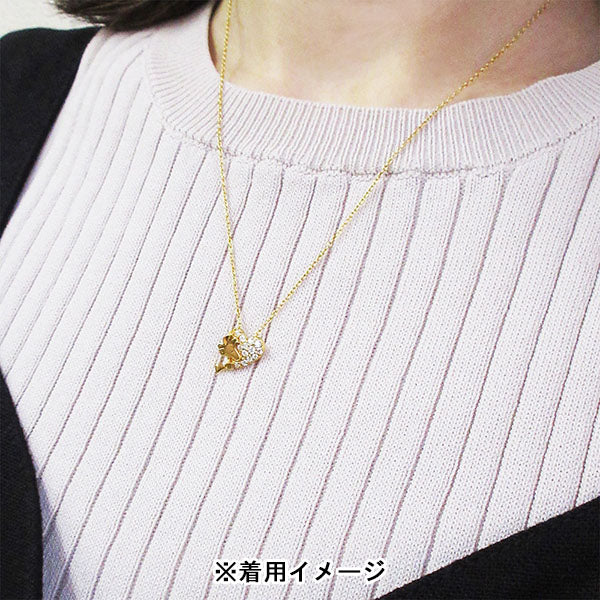 ウッドストック&キラキラハートパヴェ ペンダント