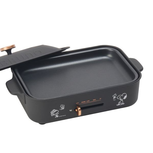 【おかいものSNOOPY限定】BRUNOコンパクトホットプレート&セラミックコート鍋セット (SNOOPY&Woodstock/キャストブラック)