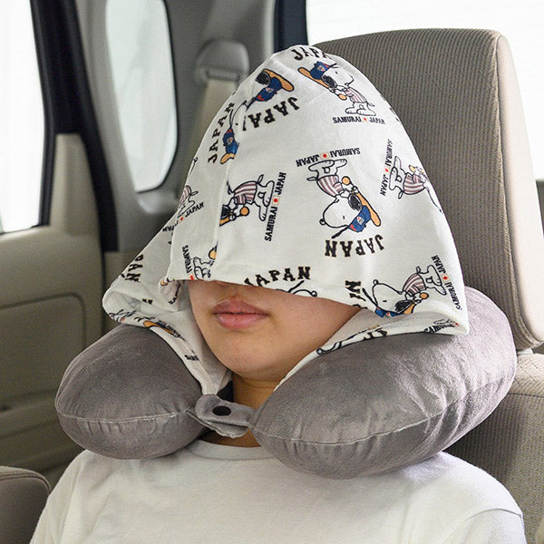 侍ジャパン スヌーピー フード付きネッククッション