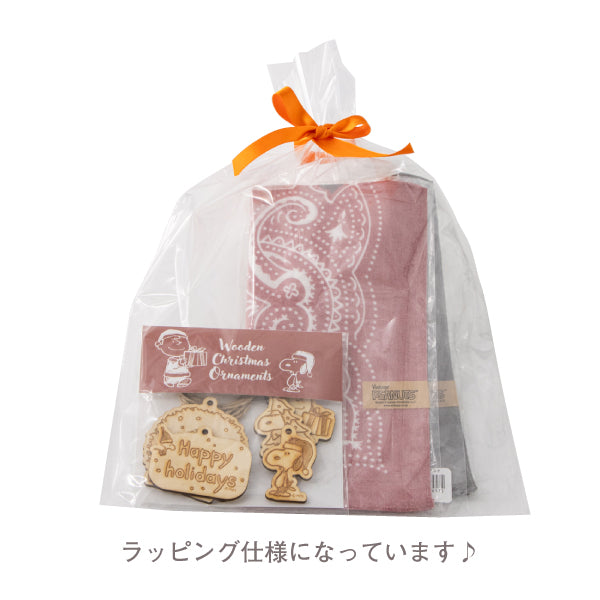 【おかいものSNOOPY限定】クリスマスオーナメント&ハンカチ2枚ギフトセット