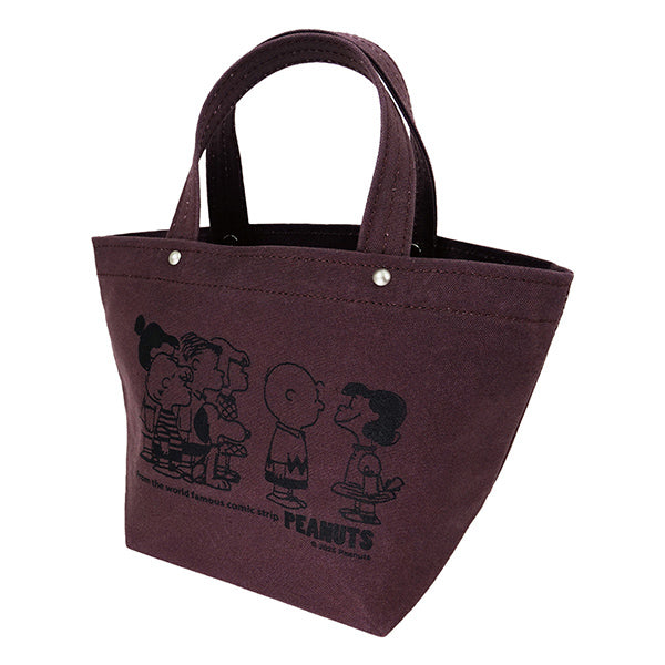 PEANUTS×一澤信三郎帆布コラボ トートバッグ小 (紫)