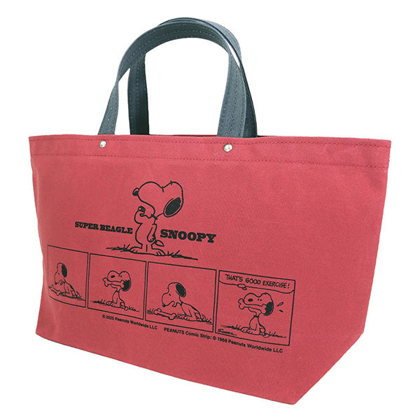 PEANUTS×一澤信三郎帆布コラボ トートバッグ ヨコ中 (赤/青ねず)