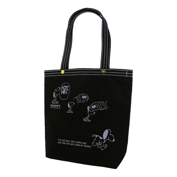 PEANUTS×一澤信三郎帆布コラボ トートバッグタテ (黒)