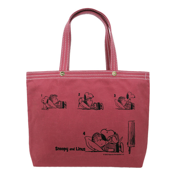 PEANUTS×一澤信三郎帆布コラボ トートバッグ ヨコ大 (赤)