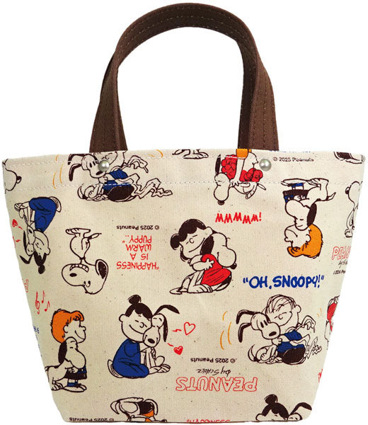 PEANUTS×一澤信三郎帆布コラボ トートバッグ小 (総柄)