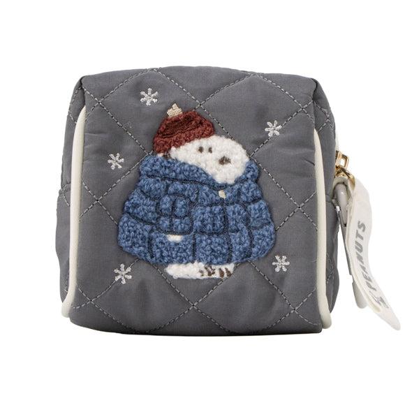 スヌーピー カラビナ付きミニポーチ (ワンポイント/ぬくぬくほっこりウィンター)