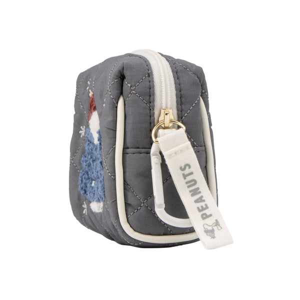 スヌーピー カラビナ付きミニポーチ (ワンポイント/ぬくぬくほっこりウィンター)