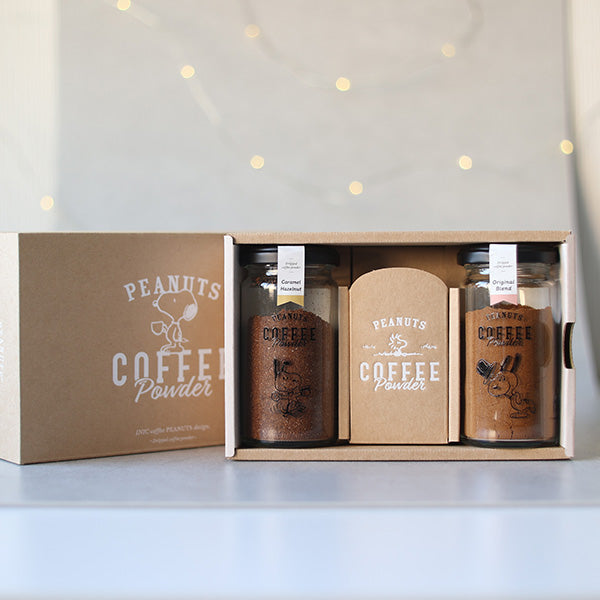 スヌーピー コーヒーパウダー ギフトセット (オリジナル+キャラメルヘーゼルナッツ)