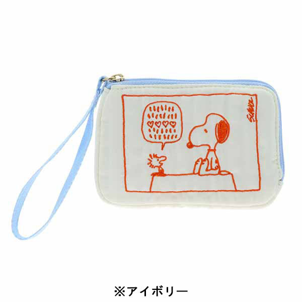 スヌーピー 刺繍フラットポーチ (Favorite Story)