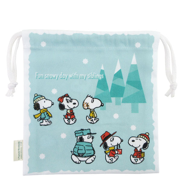 スヌーピー 巾着 (ブラザーシリーズ snowy day)