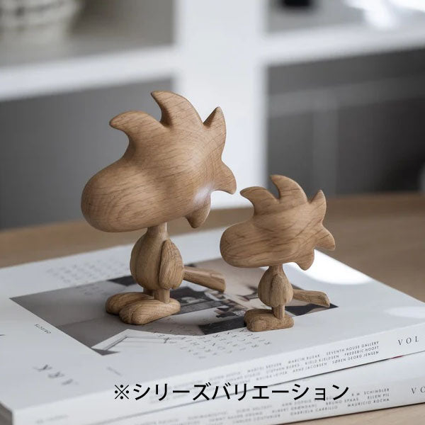 『BOYHOOD』北欧の天然オーク材オブジェ SNOOPY(ウッドストック) LARGE