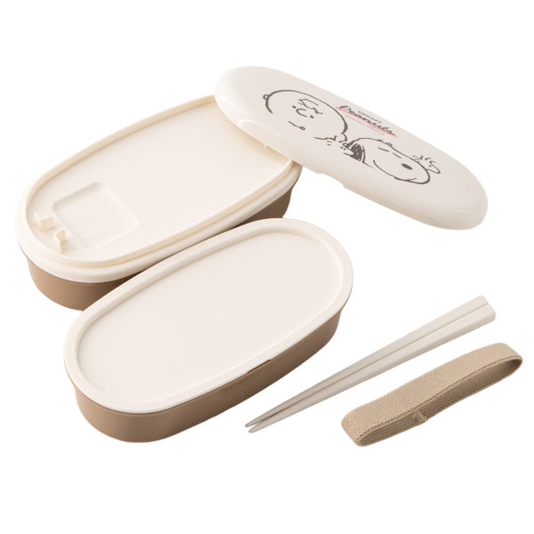 スヌーピー 楕円レンジ2段ランチボックス (ぎゅっとよりあう)