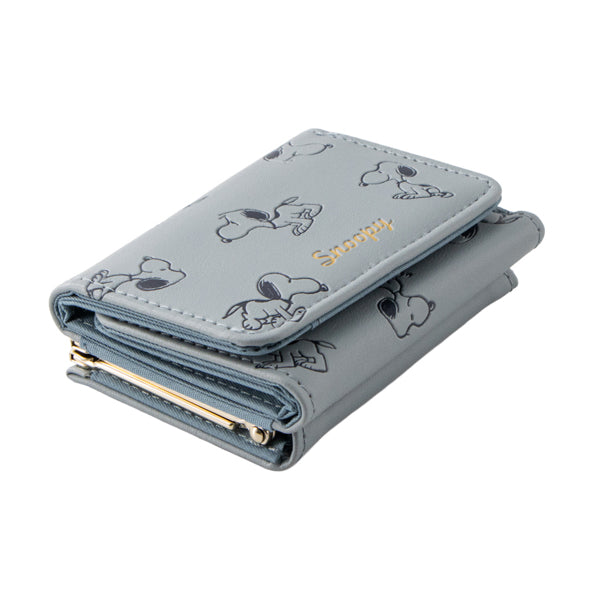 スヌーピー 三つ折り財布 (ブルー)