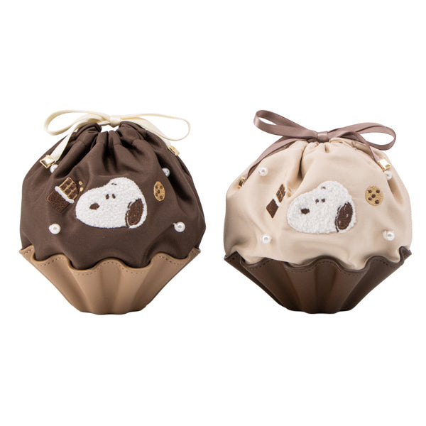 スヌーピー 巾着ポーチ (Chocolate Series)