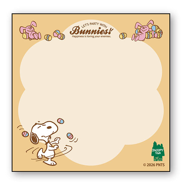 スヌーピー 4層ブロックメモ (Let’s party with Bunnies!)