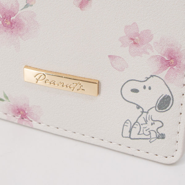 スヌーピー ストラップ付きメガネケース (ホワイト/ふんわりさくらシリーズ)