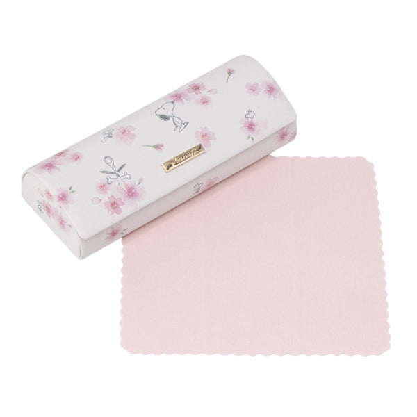 スヌーピー メガネケース (ホワイト/ふんわりさくらシリーズ)