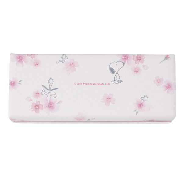 スヌーピー メガネケース (ホワイト/ふんわりさくらシリーズ)