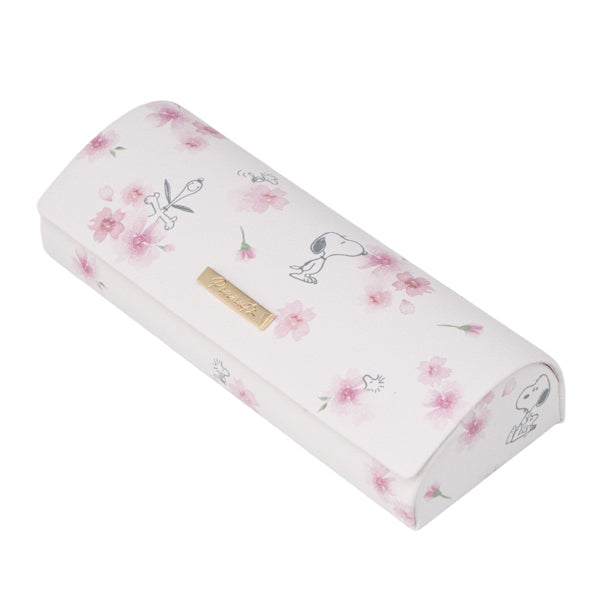 スヌーピー メガネケース (ホワイト/ふんわりさくらシリーズ)