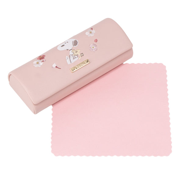 スヌーピー メガネケース (ピンク/ふんわりさくらシリーズ)