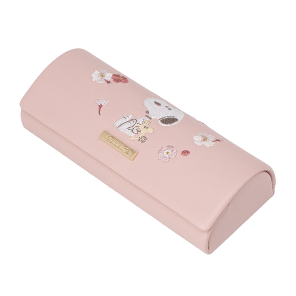 スヌーピー メガネケース (ピンク/ふんわりさくらシリーズ)