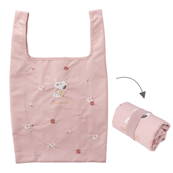 スヌーピー エコバッグM (ピンク/ふんわりさくらシリーズ)