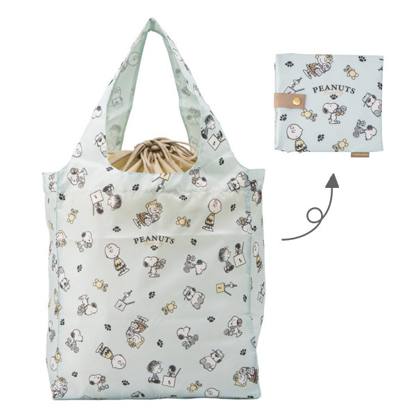 スヌーピー ワイド底板付きエコバッグ (FUNNY PEANUTS)