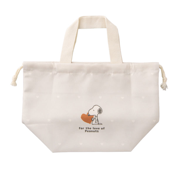 スヌーピー 持ち手付きランチ巾着 (はいどうぞ)