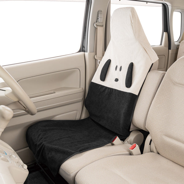 スヌーピー 前席用シートカバー 1枚 (もふもふスヌーピー/ホワイト)
