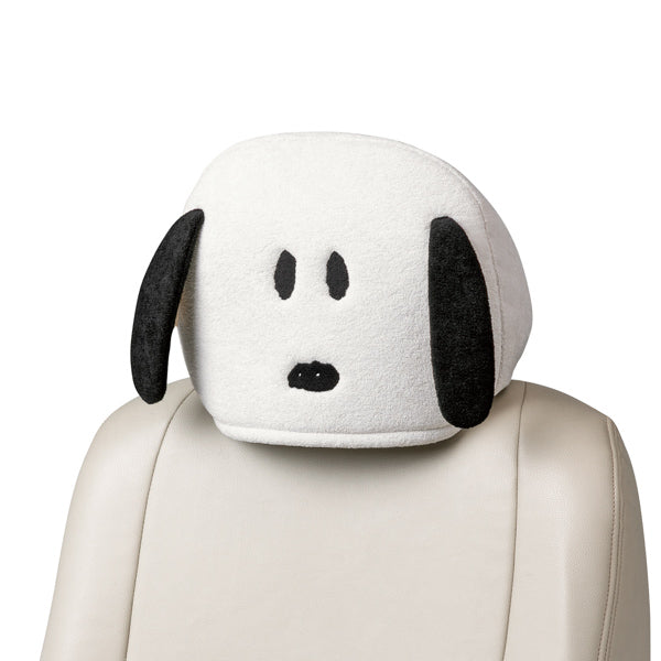 スヌーピー ヘッドレストカバー (もふもふスヌーピー/ホワイト)