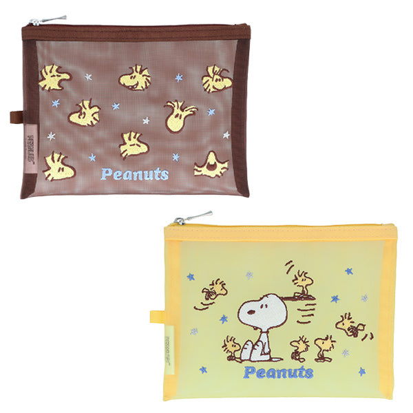スヌーピー メッシュ刺繍ポーチ (WOODSTOCK&SNOOPY 第3弾)