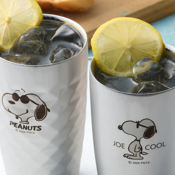 【おかいものSNOOPYオリジナル】ステンレス2重タンブラー&2重ダイヤモンドカットセット 370ml (ジョー・クール)