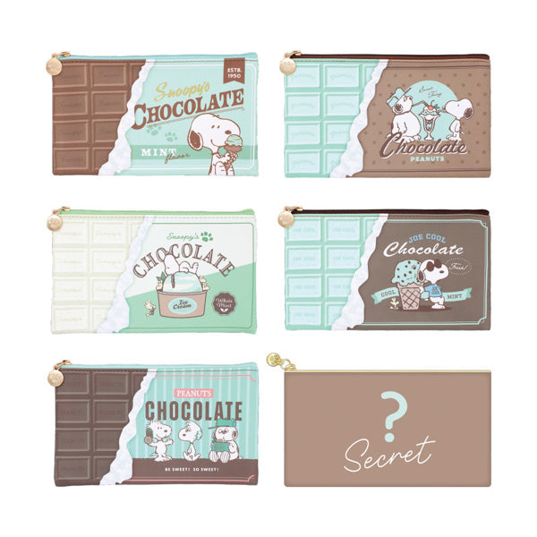 スヌーピー シークレットフラットポーチ (Loving! Choco Mintシリーズ)