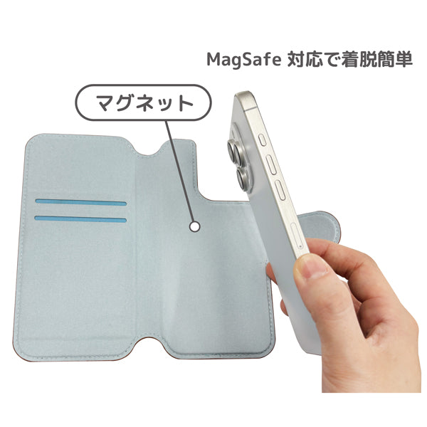 スヌーピー iPhone専用 MagSafe対応手帳型スマートフォンカバー