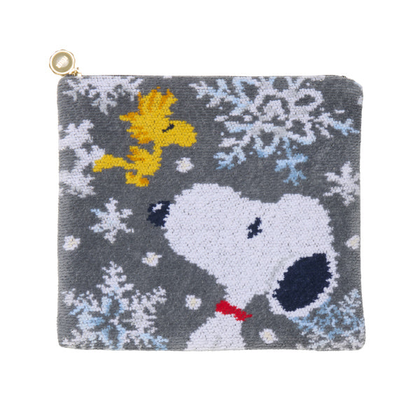 【おかいものSNOOPY限定】※11月6日発売※FEILERフラットポーチ(SNOOPY SNOW CRYSTAL WHITE)