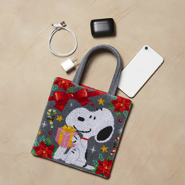 おかいものSNOOPY限定 FEILER ミニトート トゥインクルスノー お