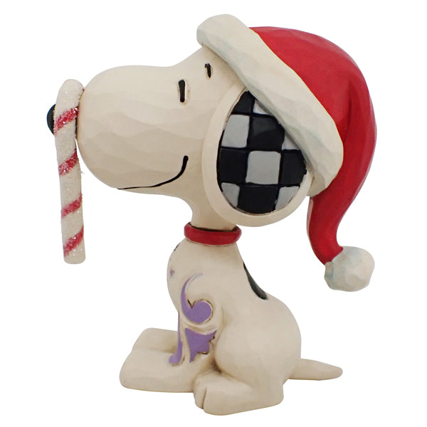 PEANUTS JIM SHORE ミニフィギュア　Snoopy Glitter Candy Cane