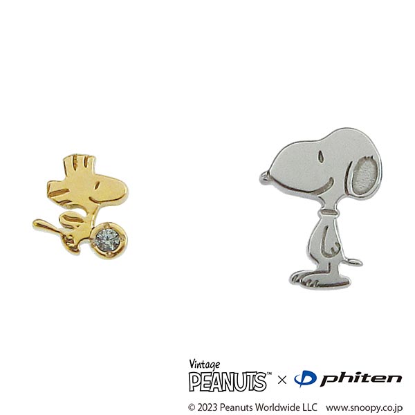 PEANUTS×phiten スヌーピー＆ウッドストック スマイルピアス