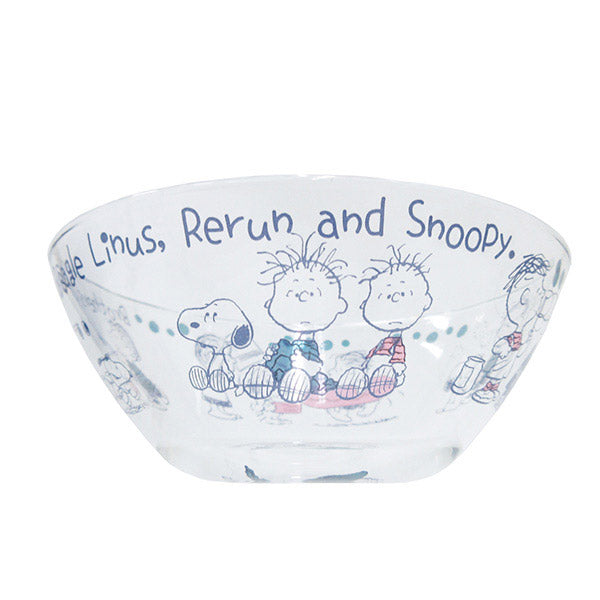 スヌーピー ガラスボウル＆スプーンセット (Linus,Rerun and Snoopy)