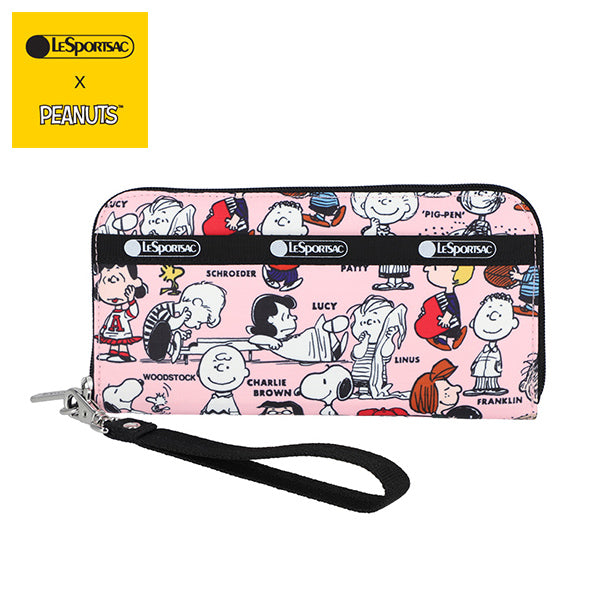 PEANUTS×LeSportsac TECH WALLET WRISTLET (ピーナッツギャング/ピンク)