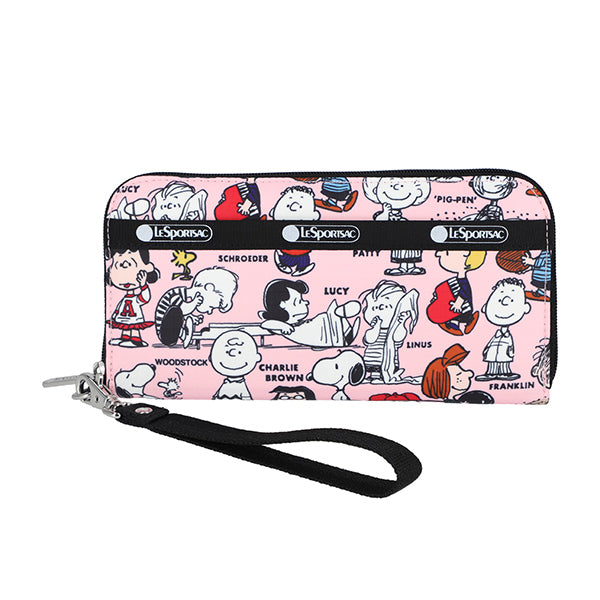 PEANUTS×LeSportsac TECH WALLET WRISTLET (ピーナッツギャング/ピンク)