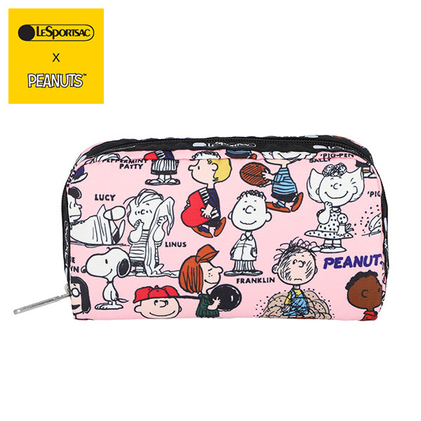 PEANUTS×LeSportsac RECTANGULAR COSMETIC (ピーナッツギャング/ピンク)