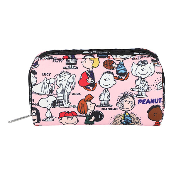 PEANUTS×LeSportsac RECTANGULAR COSMETIC (ピーナッツギャング/ピンク)