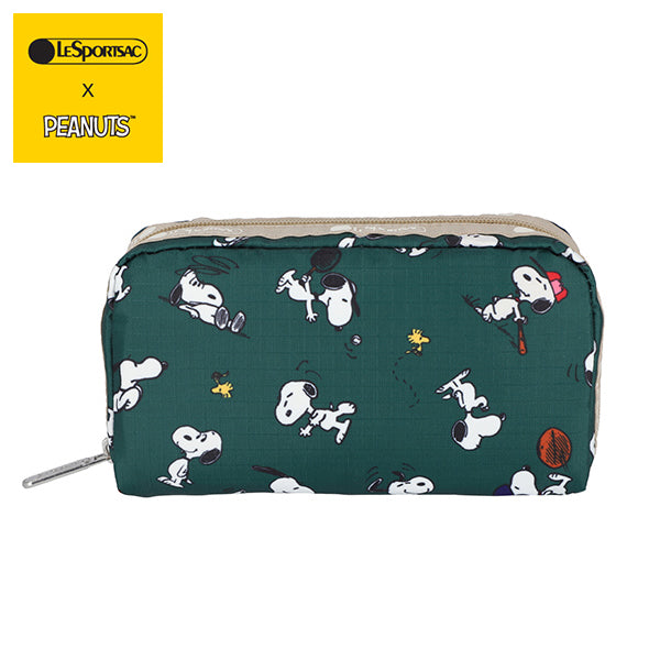 PEANUTS×LeSportsac RECTANGULAR COSMETIC (スヌーピー＆ウッドストック/グリーン)