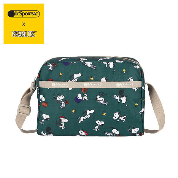 PEANUTS×LeSportsac DANIELLA CROSSBODY (スヌーピー＆ウッドストック/グリーン)