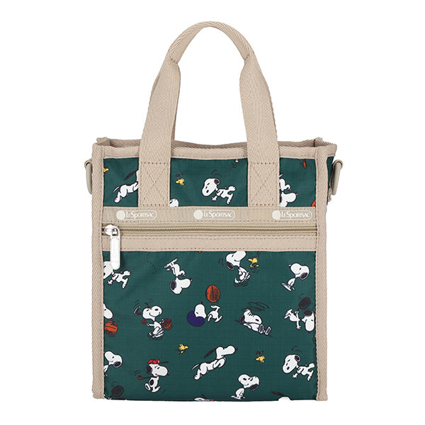 PEANUTS×LeSportsac MINI N/S TOTE (スヌーピー＆ウッドストック/グリーン)