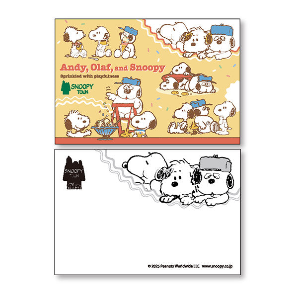 スヌーピー アートカード2枚セット (Andy, Olaf, and Snoopy Sprinkled with playfulness)